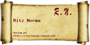 Ritz Norma névjegykártya